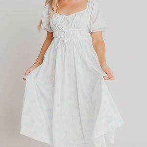 Edda Coastal Midi Dress in Light Blue - Worth Collective